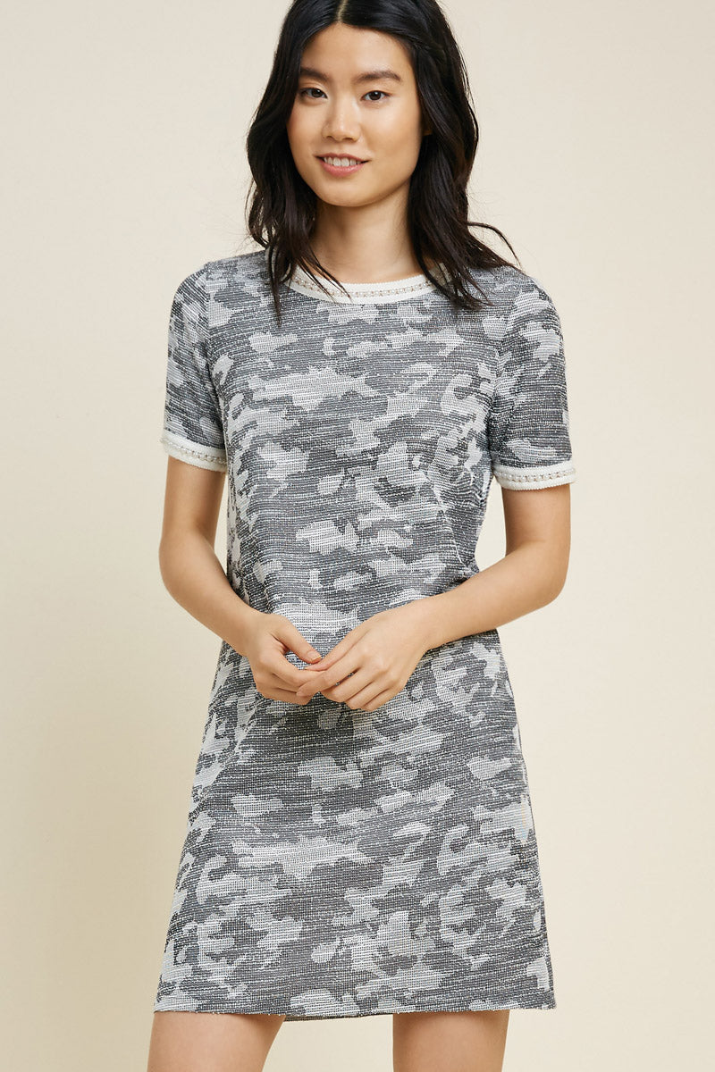 Womens Knit Pearl Mini Shift Dress – HLA WS